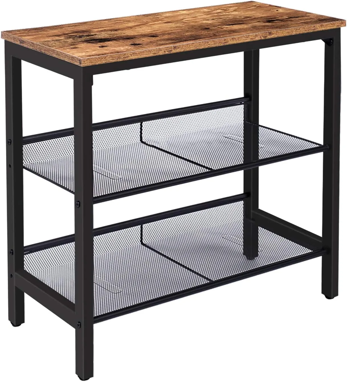 2-Tier Industrial Shoe Rack & Organizer Bench