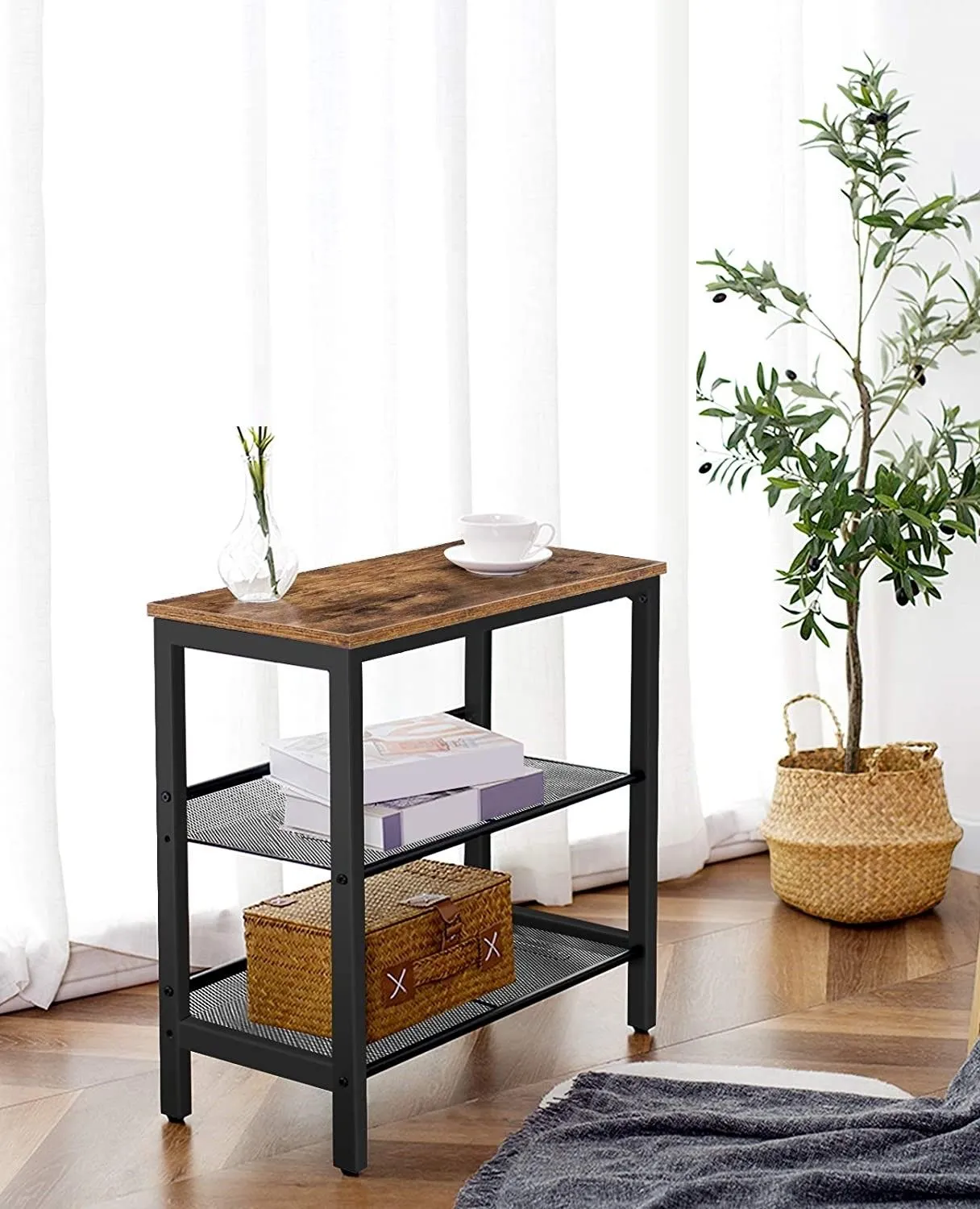 2-Tier Industrial Shoe Rack & Organizer Bench