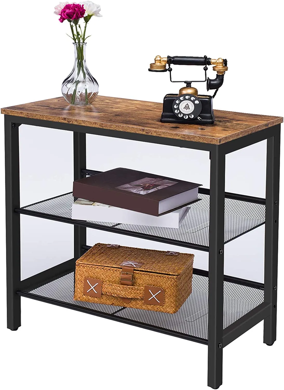 2-Tier Industrial Shoe Rack & Organizer Bench