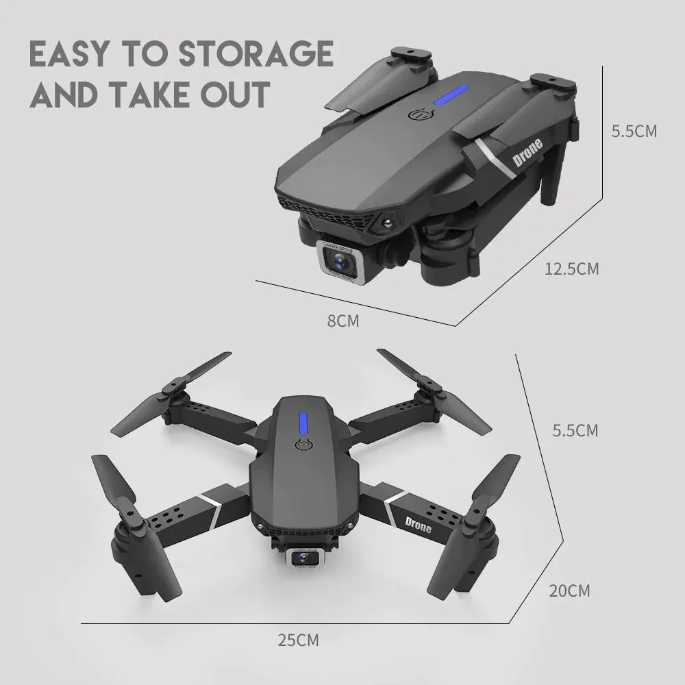 2023 New RC Drone With 4K HD Dual Camera WiFi FPV Foldable Quadcopter  4 Battery