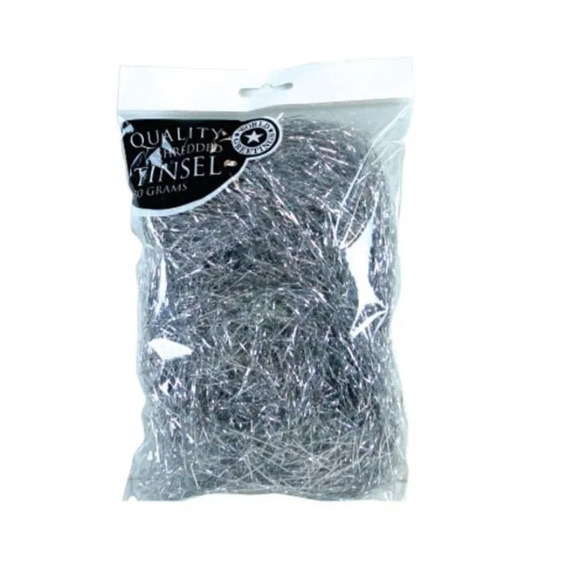 40g Metallic Silver Foil Tinsel Shred