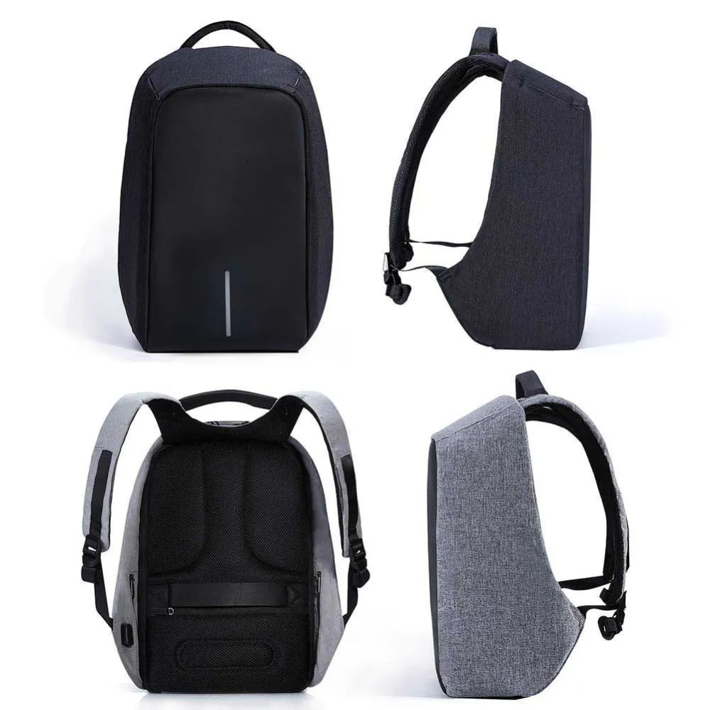 Anti-theft 17.3 inch Laptop Backpack With External USB Charge - Black,Gray