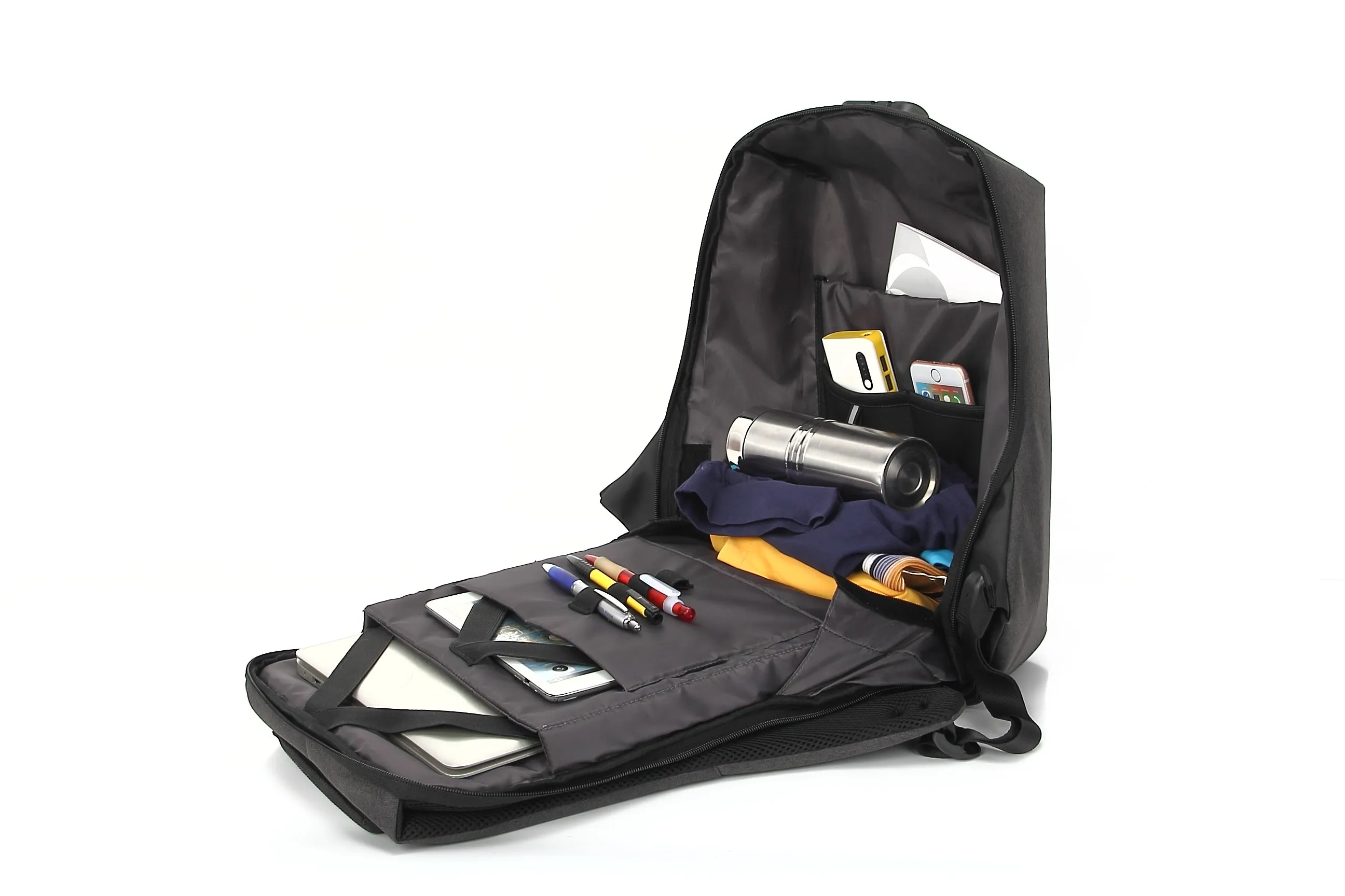 Anti-Theft Backpack for 13” Laptop with Integrated USB Charging Port