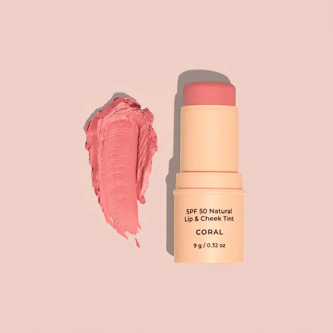 Avocado Zinc SPF50 Natural Lip & Cheek Tint - Coral