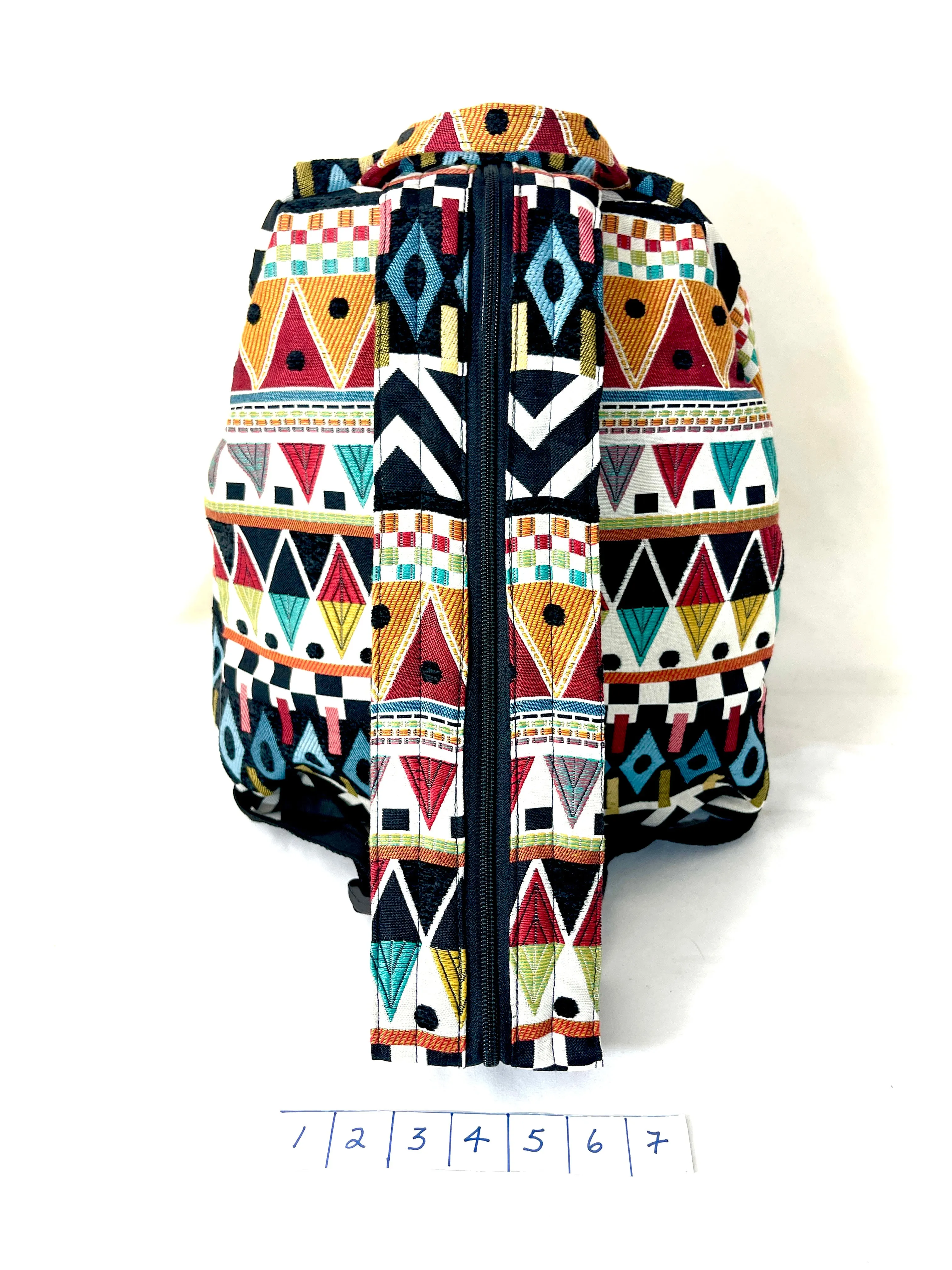 Backpack, Large in Geometric Banded Tapestry