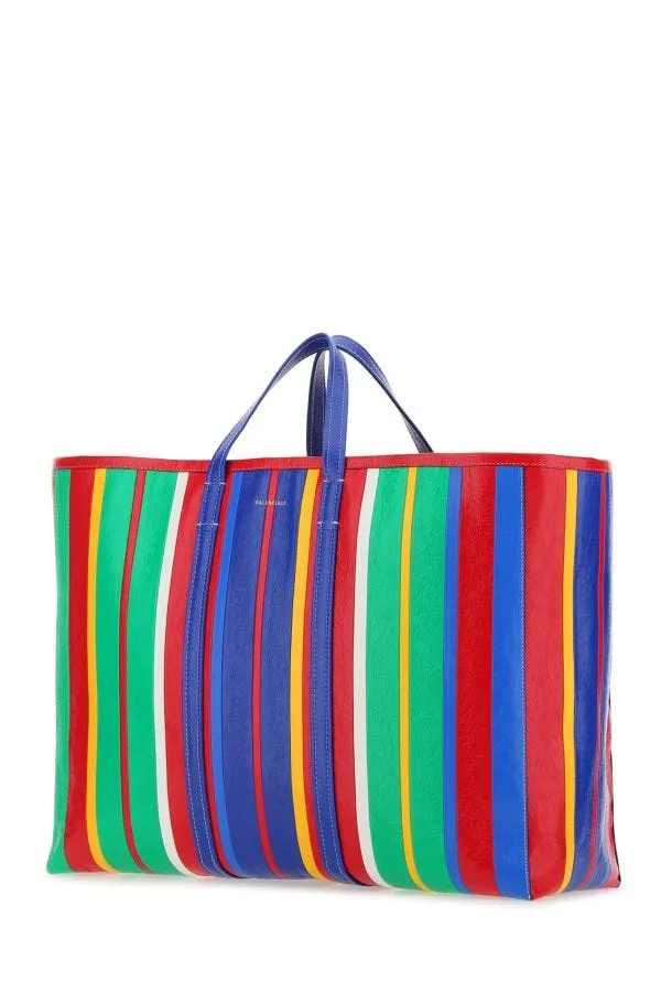 BALENCIAGA | Multicolor leather large Barber shopping bag