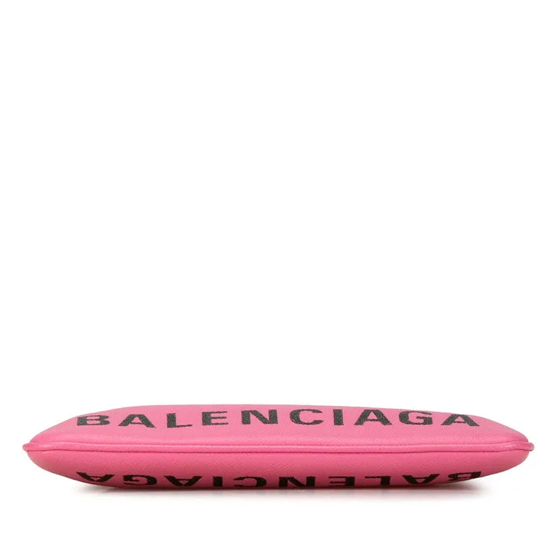 Balenciaga Ville Logo Leather Clutch Bag 545773