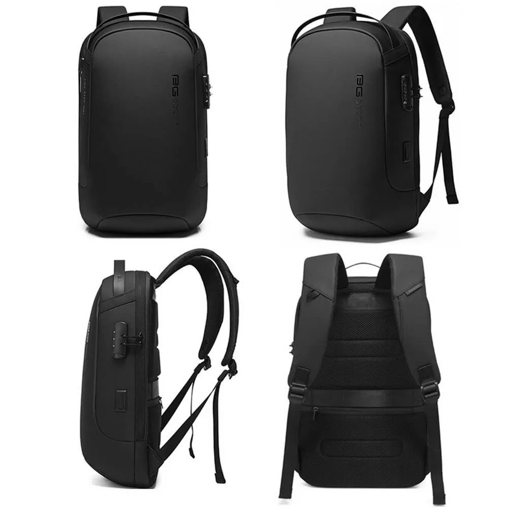 BANGE Water Resistant Anti-Theft Unisex Travel Laptop Backpack With Usb Charging And Password Number Lock (Black) (Small Size) 20 Litre