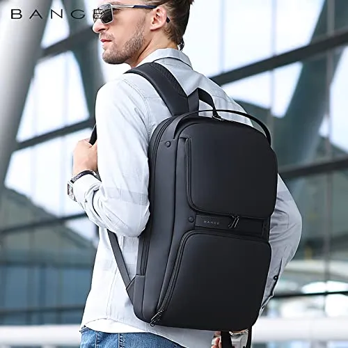 BANGE Water Resistant Anti-Theft Unisex Travel Laptop Backpack With Usb Charging Port (Black) 18 Litre