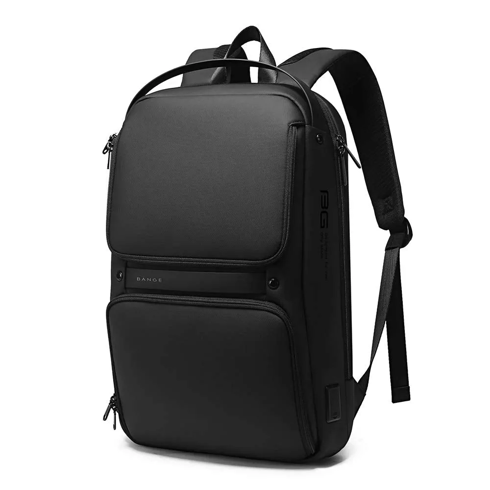 BANGE Water Resistant Anti-Theft Unisex Travel Laptop Backpack With Usb Charging Port (Black) 18 Litre