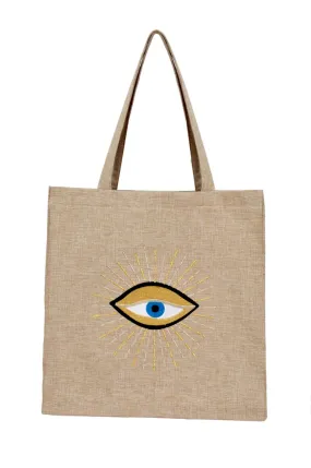 Beige Eye Tote Bag