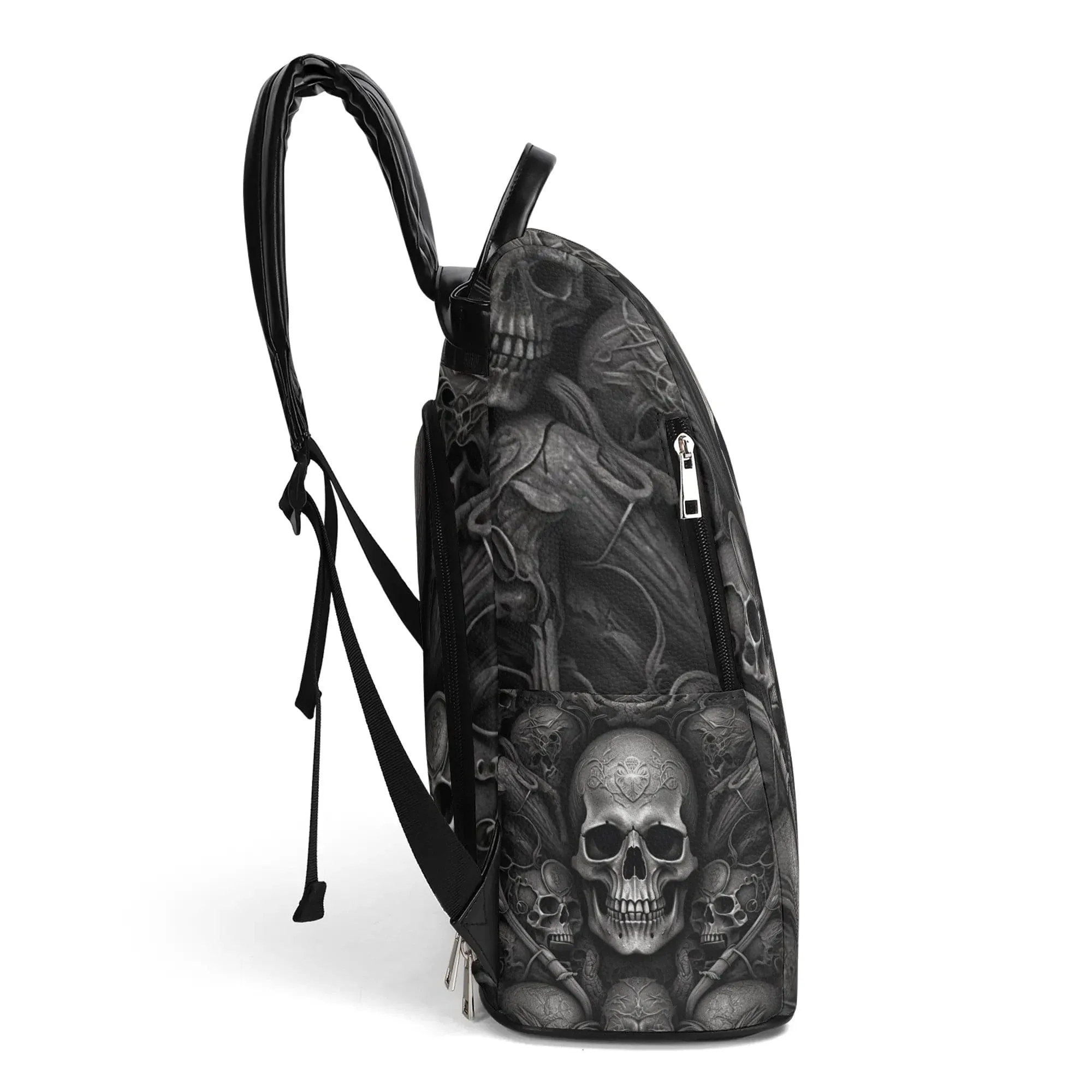 Black Skulls Travel Anti-theft Backpack