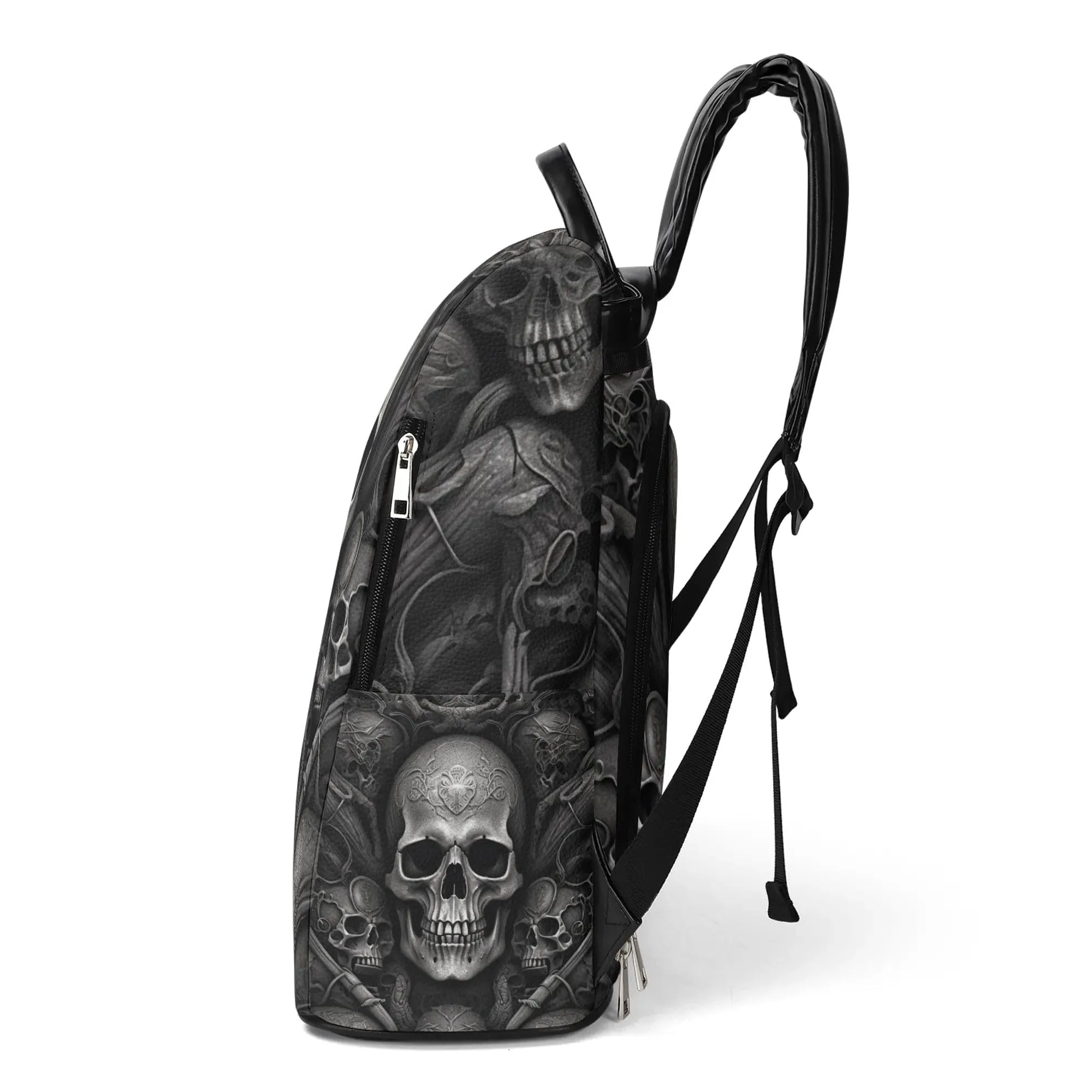 Black Skulls Travel Anti-theft Backpack