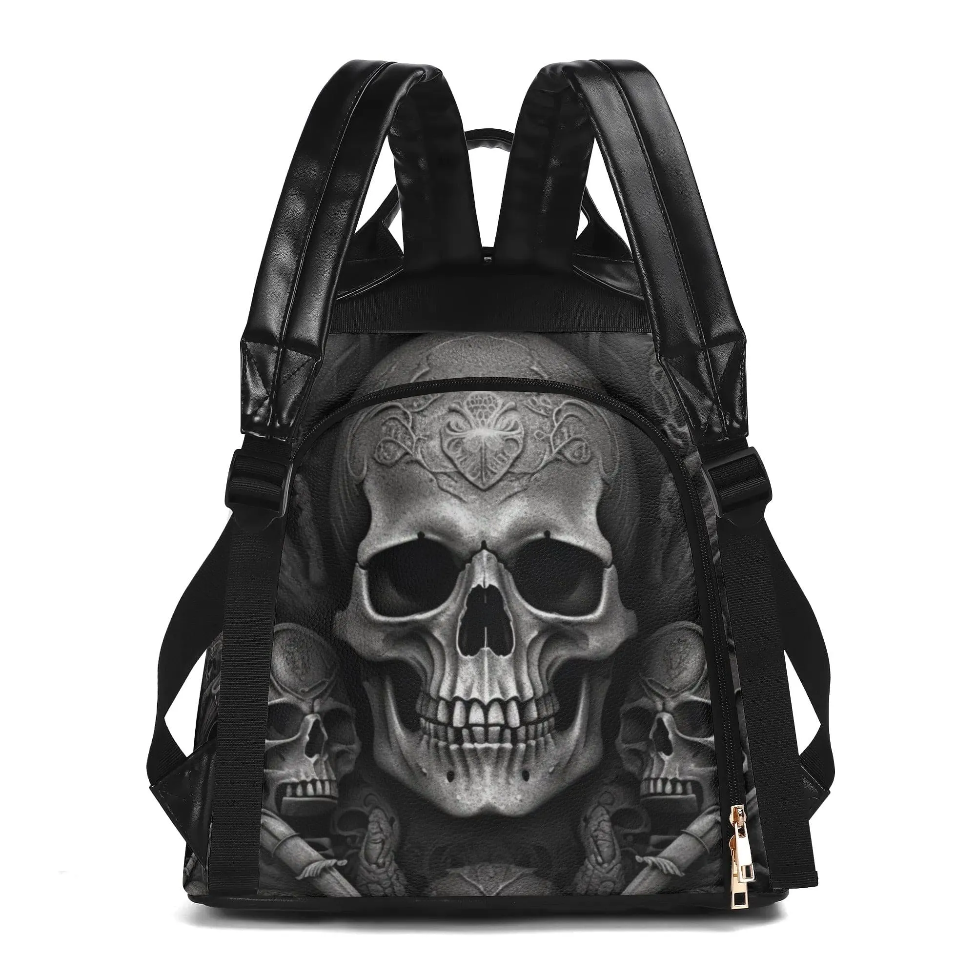 Black Skulls Travel Anti-theft Backpack