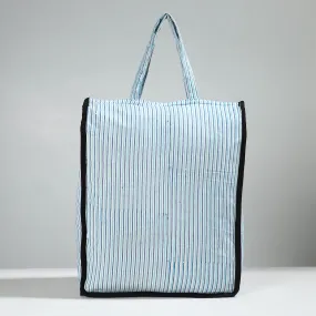 Blue - Handcrafted Cotton Shopping Bag 23