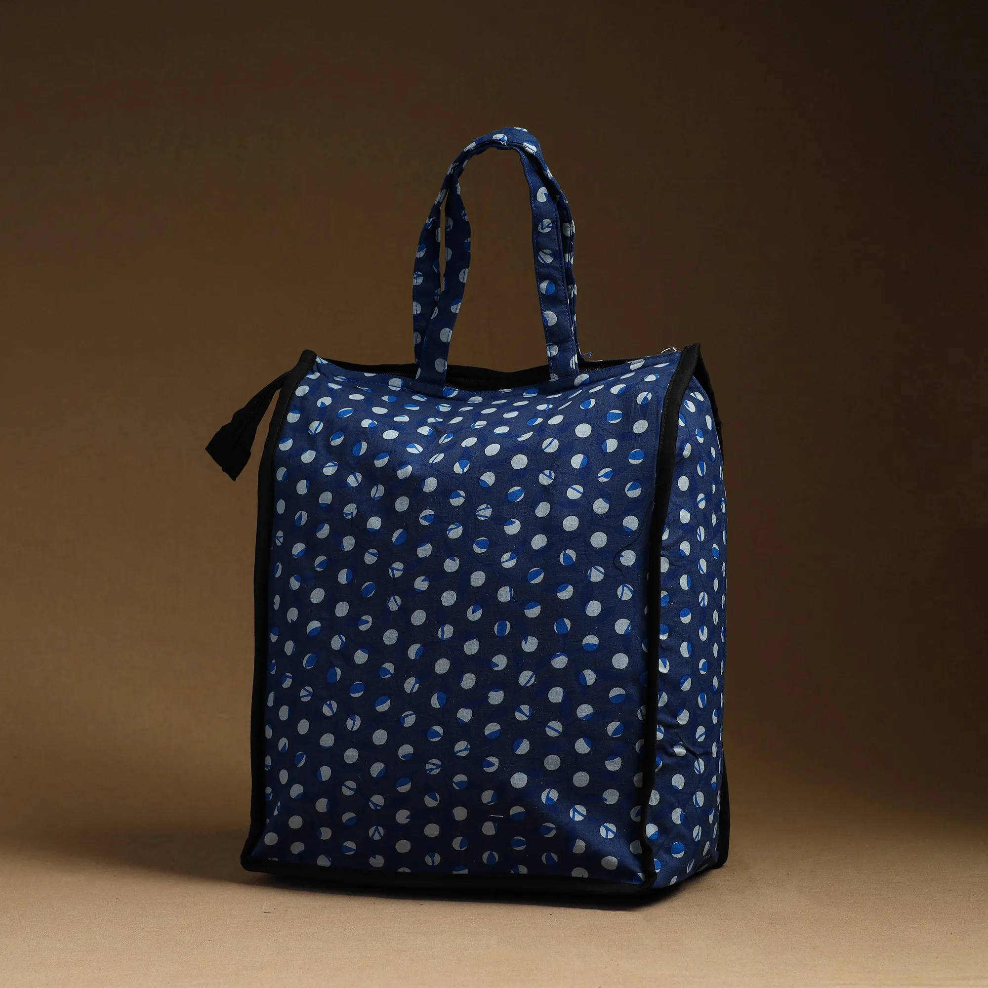 Blue - Handcrafted Cotton Shopping Hand Bag 09