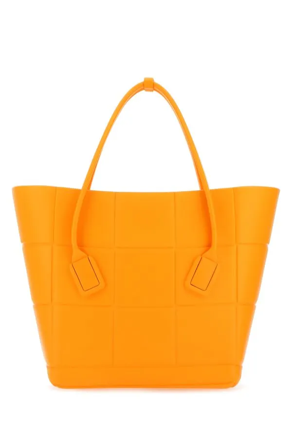 BOTTEGA VENETA | Orange rubber Arco shopping bag