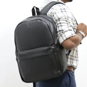 BP44 – Premium Synthetic Leather Simple Laptop Backpack