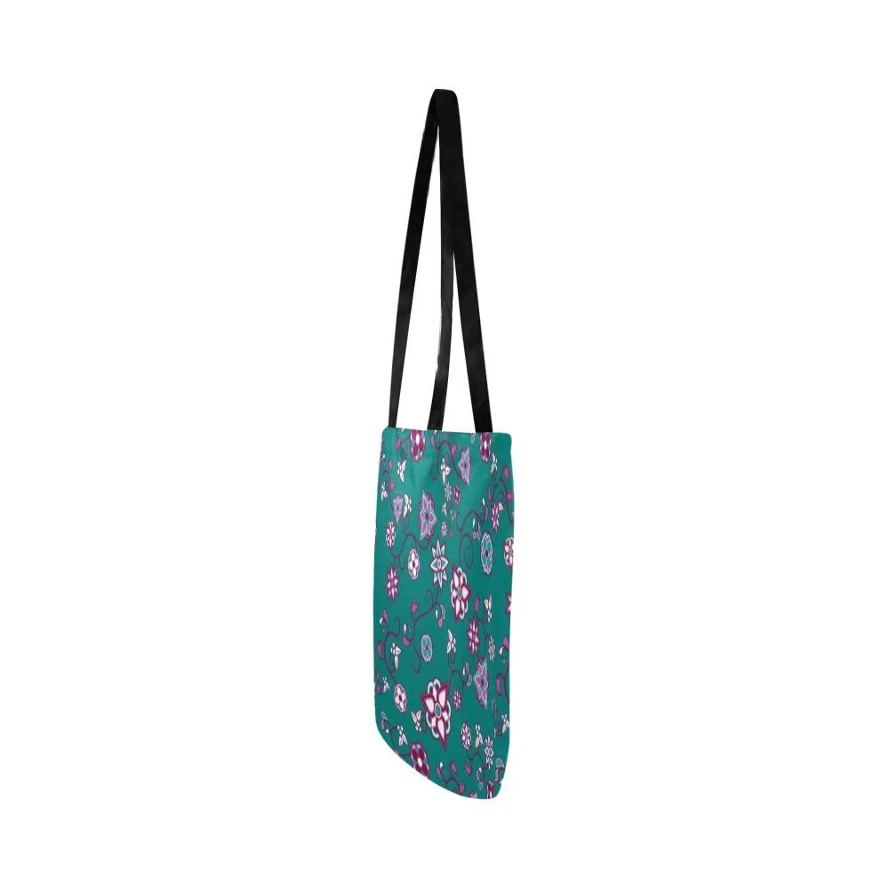 Burgundy Bloom Reusable Shopping Bag (Two sides)