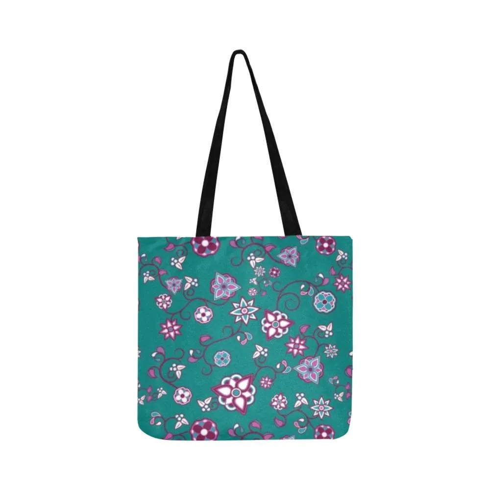 Burgundy Bloom Reusable Shopping Bag (Two sides)