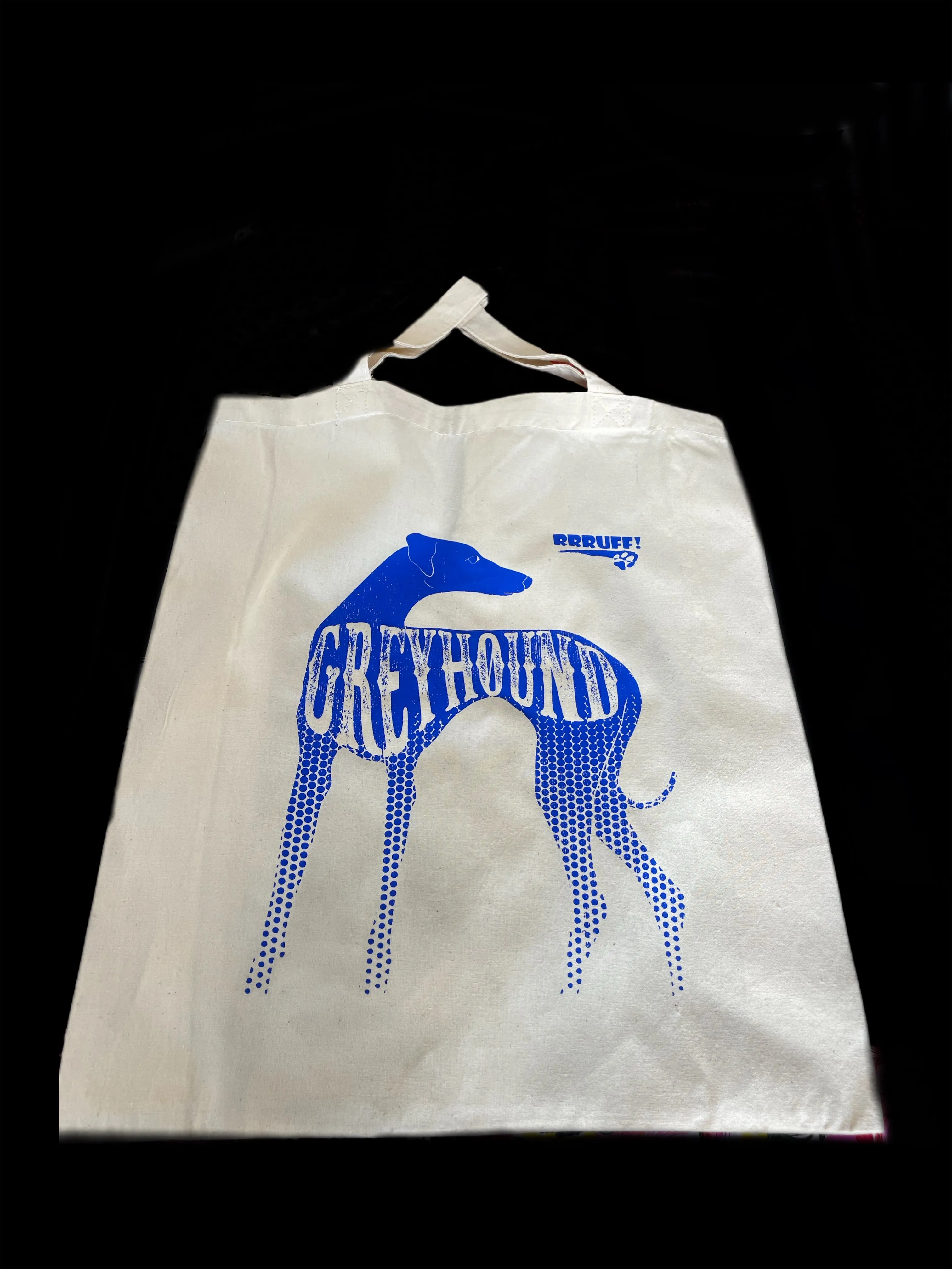 Calico tote bag book bag birthday gift shopping bag greyhound print