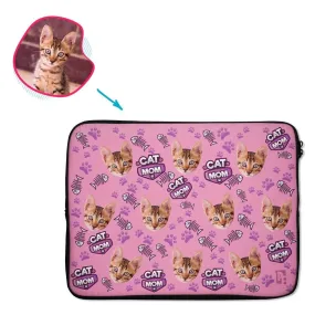 Cat Mom Personalized Laptop Sleeve