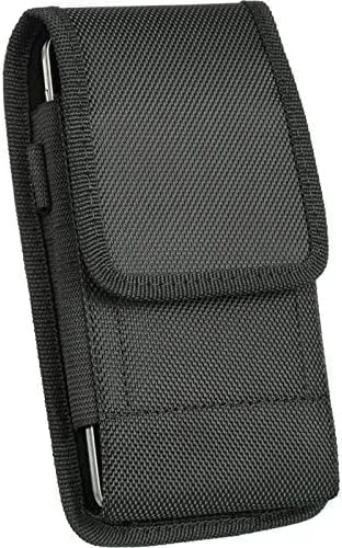 Cell Phone Pouch Nylon Holster Case with Belt Clip Cover Compatible with iPhone 14/13/12/Pro/11, Pro, Pro Max, SE2 7 8  X, Samsung Galaxy S20 FE S10  S9 A51 A01 Google Pixel 5/ Moto/LG - Large