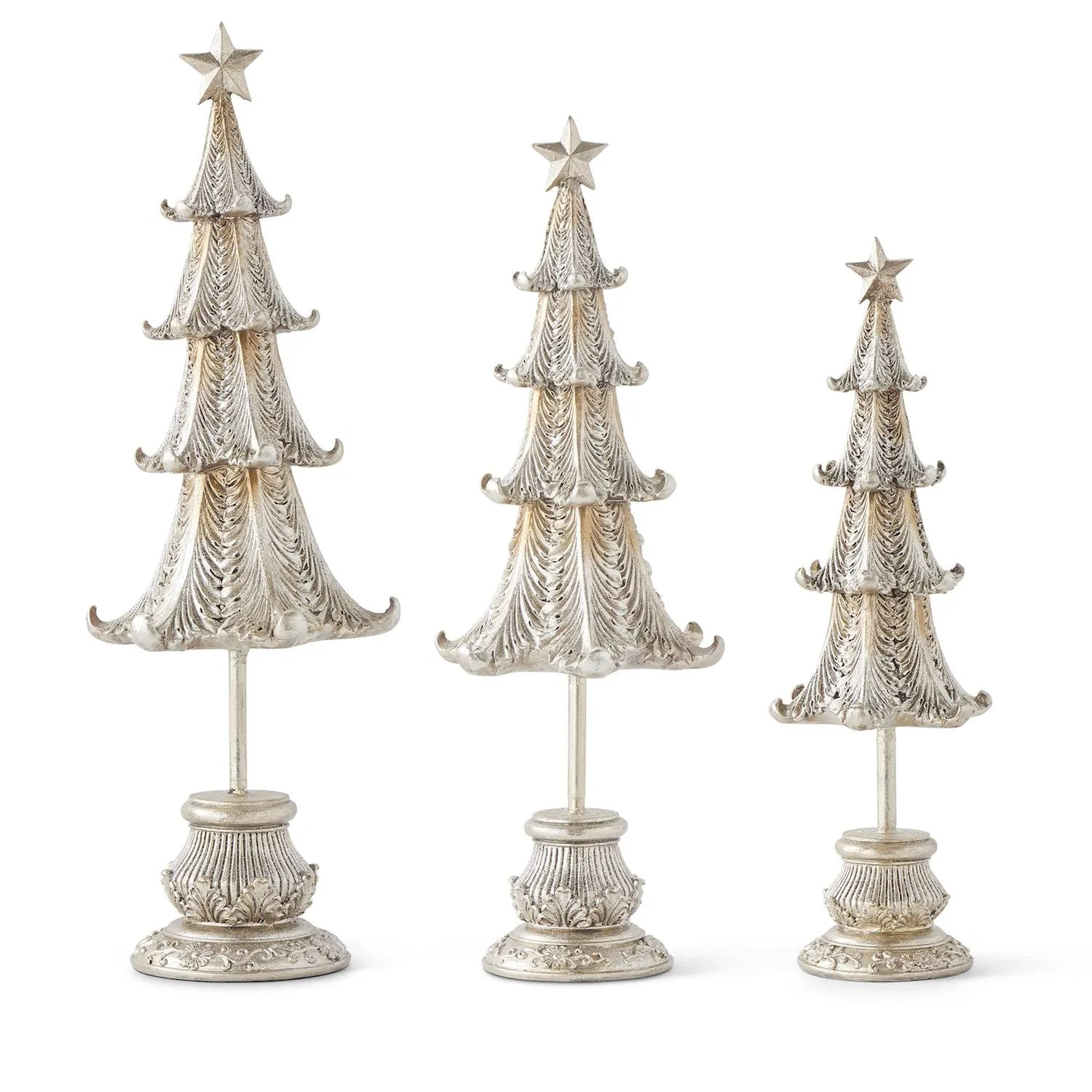 Champagne Christmas Trees on Spindle Base