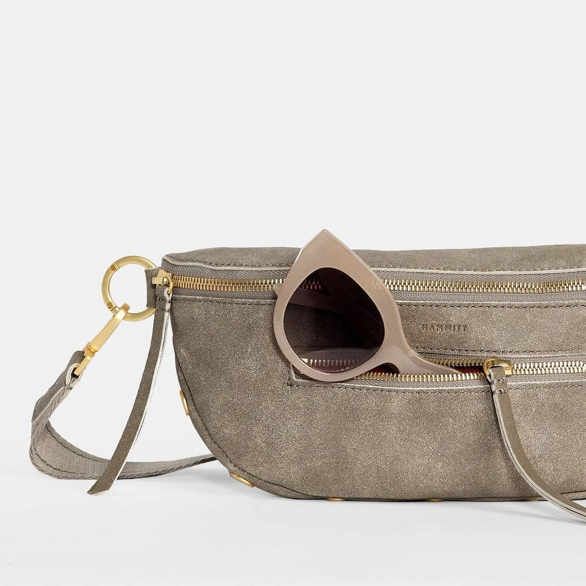 CHARLES CROSSBODY MED - Pewter/Brushed Gold