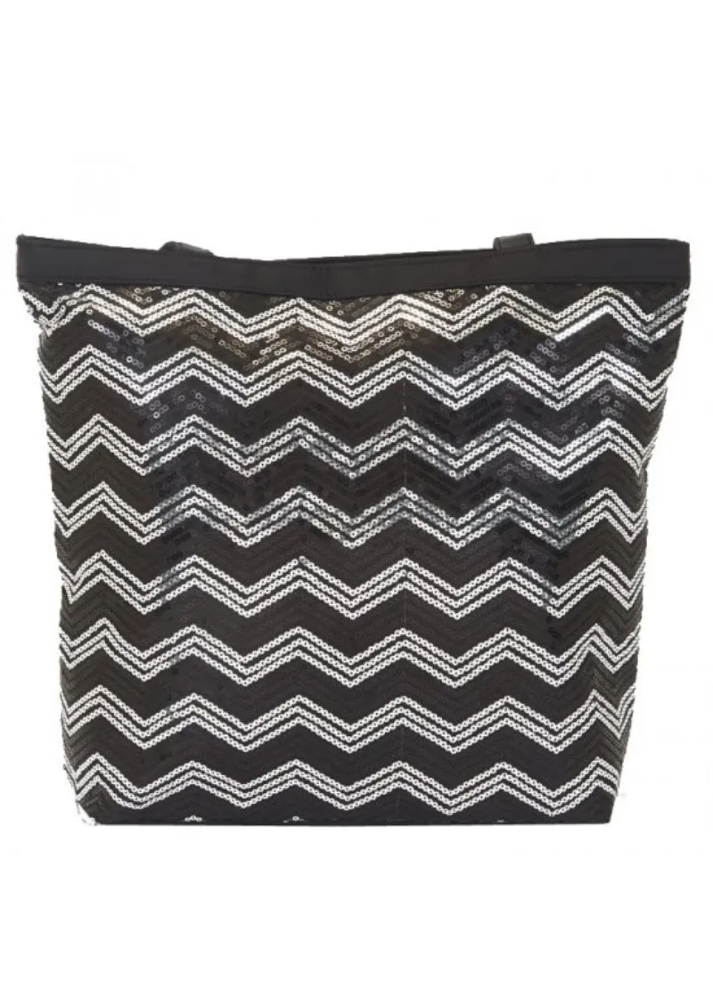 Chevron Sequin Tote Bag