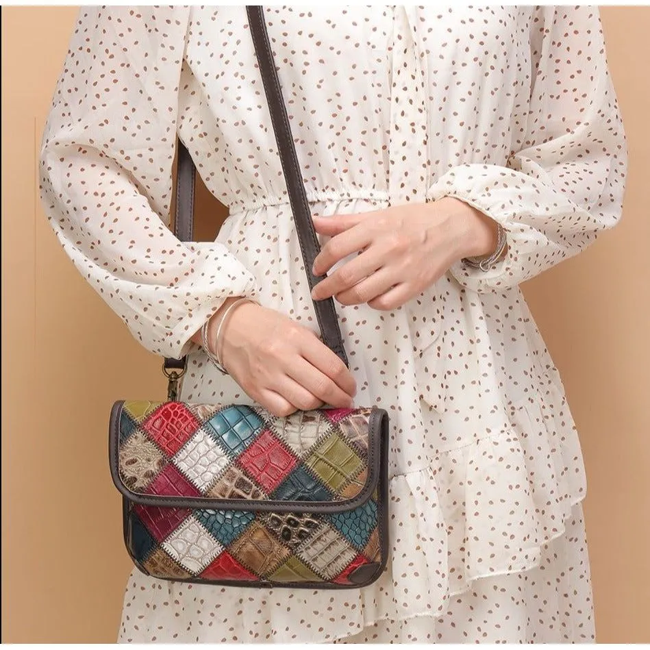 ChicLeather Patchwork Crossbody: Elegant and Fashionable