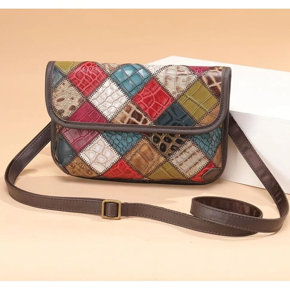 ChicLeather Patchwork Crossbody: Elegant and Fashionable