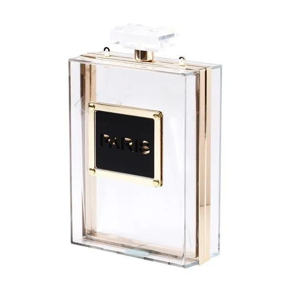 Clear Transparent Purfume Side Clutch Crossbody Bag