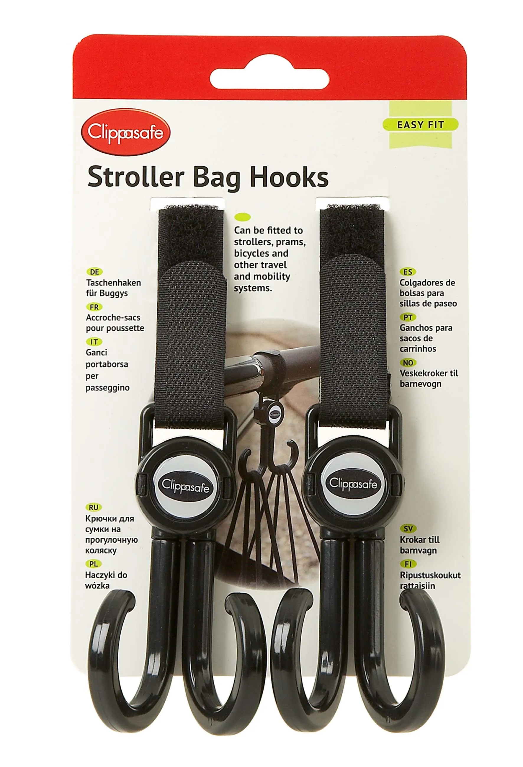 Clippasafe Stroller Bag Hooks Pack of Two