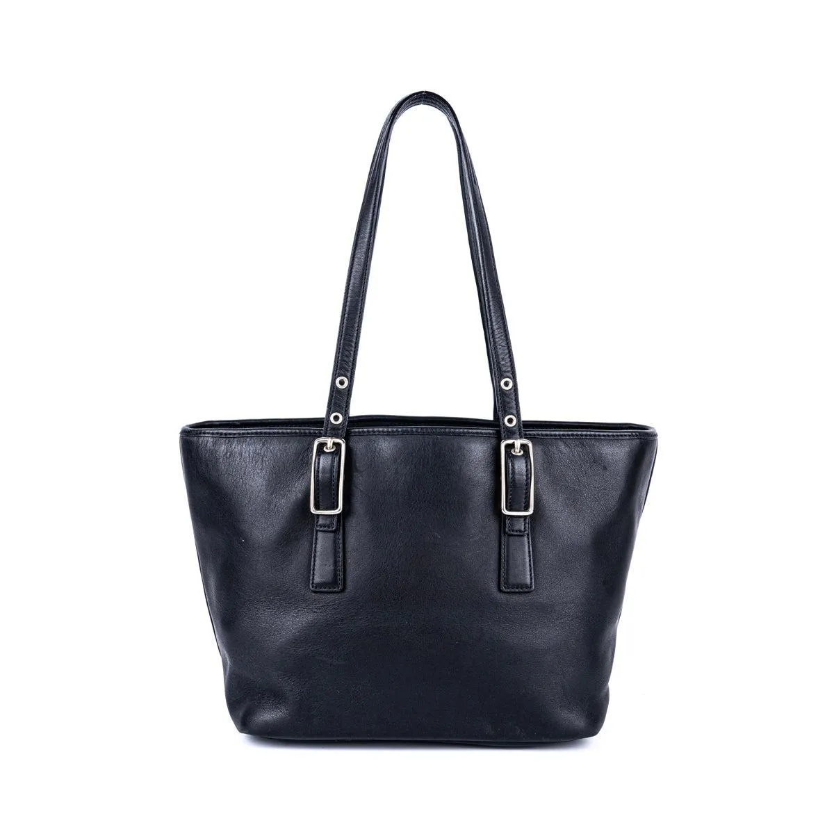 Coach Buckle Detail Tote Bags Leather Black Colour For Women