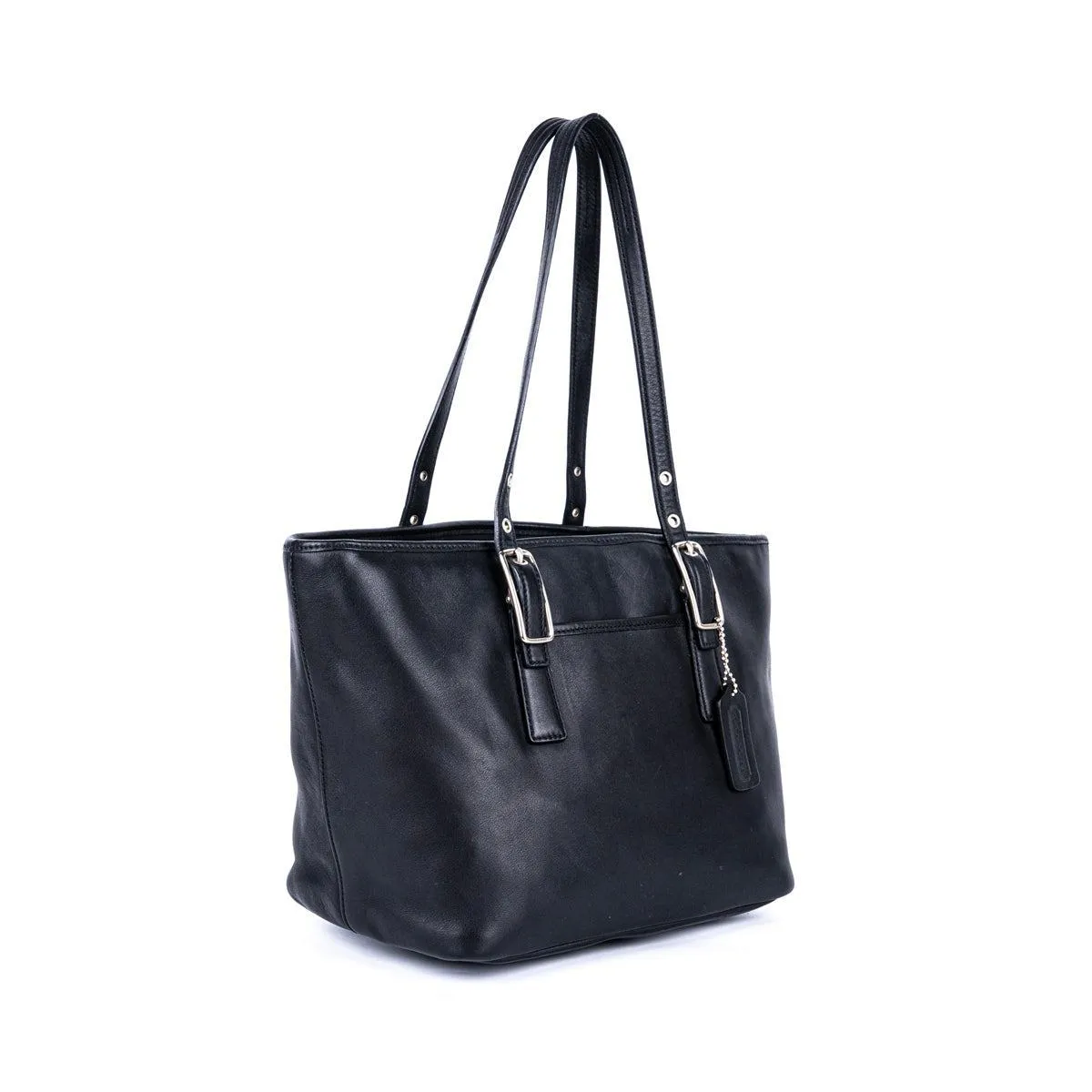 Coach Buckle Detail Tote Bags Leather Black Colour For Women