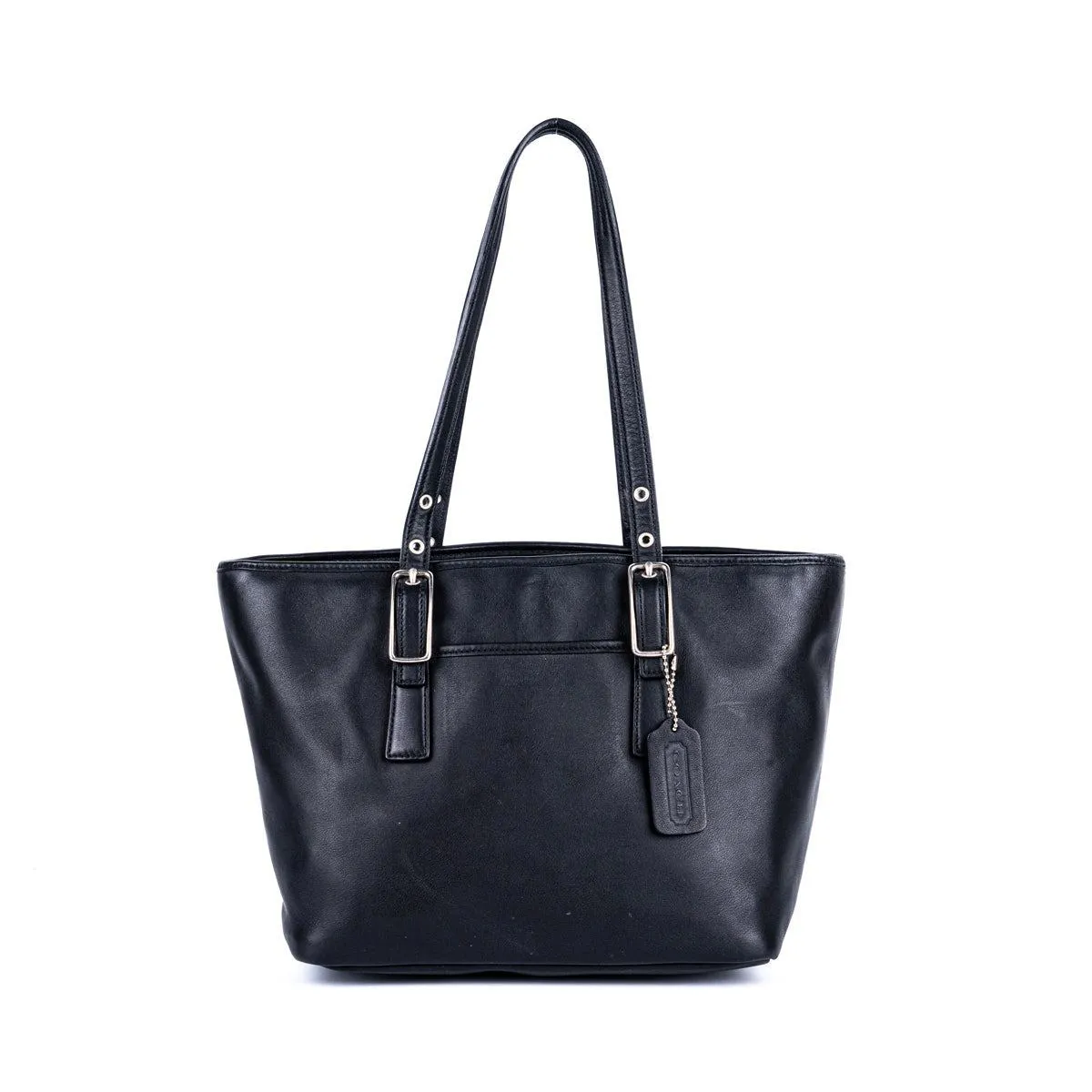 Coach Buckle Detail Tote Bags Leather Black Colour For Women