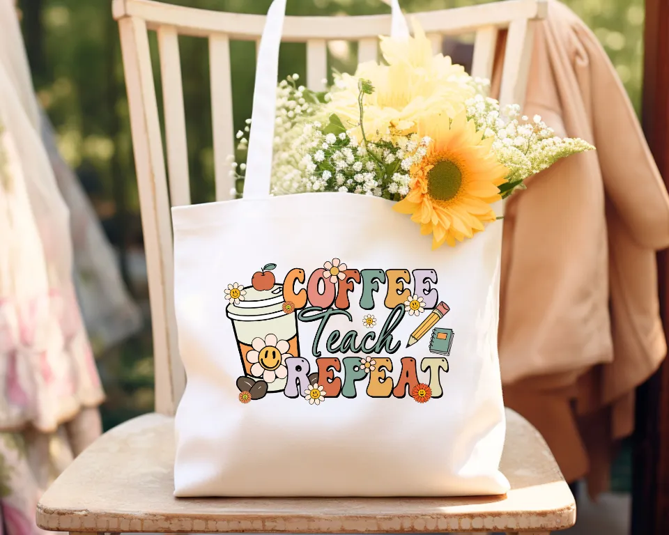 Coffee, Teach, Repeat Tote