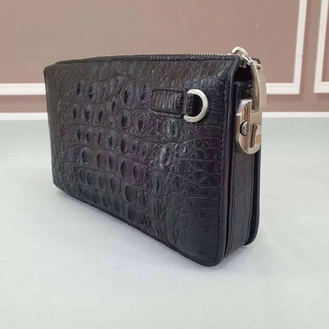 Crocodile Bone  Leather  Clutch Bag