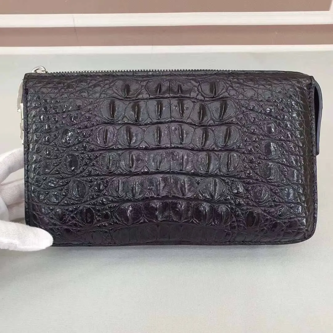 Crocodile Bone  Leather  Clutch Bag