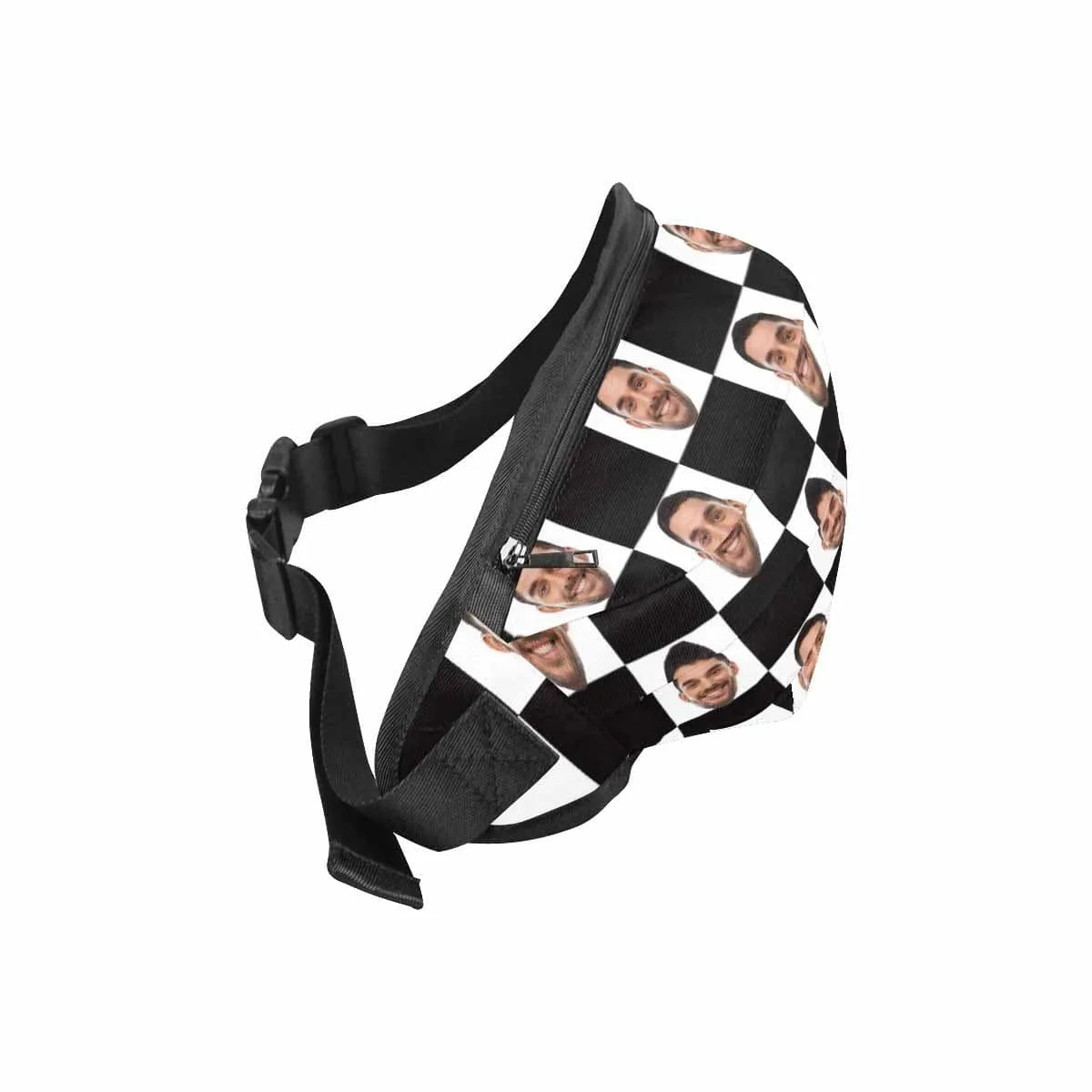 Custom Face Black&White Grid Waist Bag