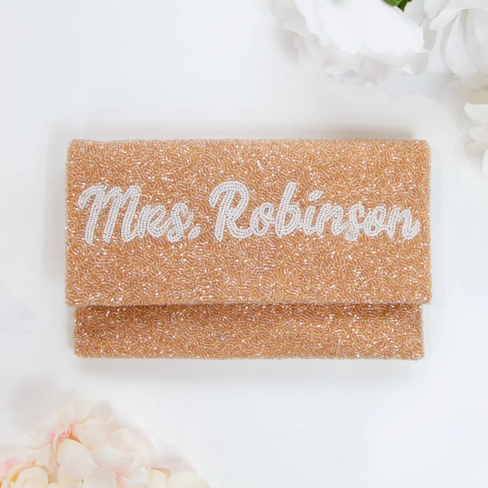 Customized Mrs. Last Name Wedding Clutch Purse (LHFC)