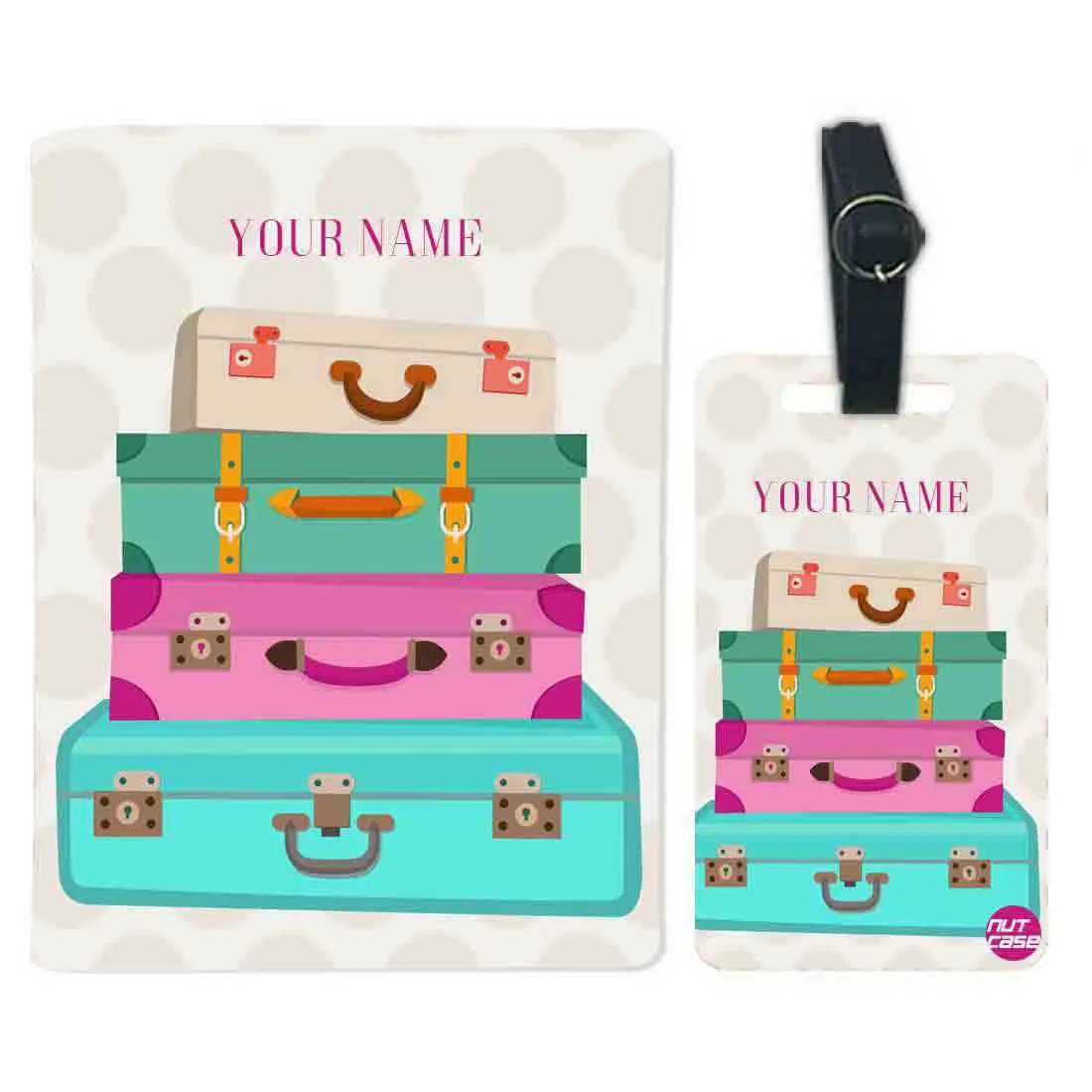 Customized Passport Cover for Girl -  Suitcase