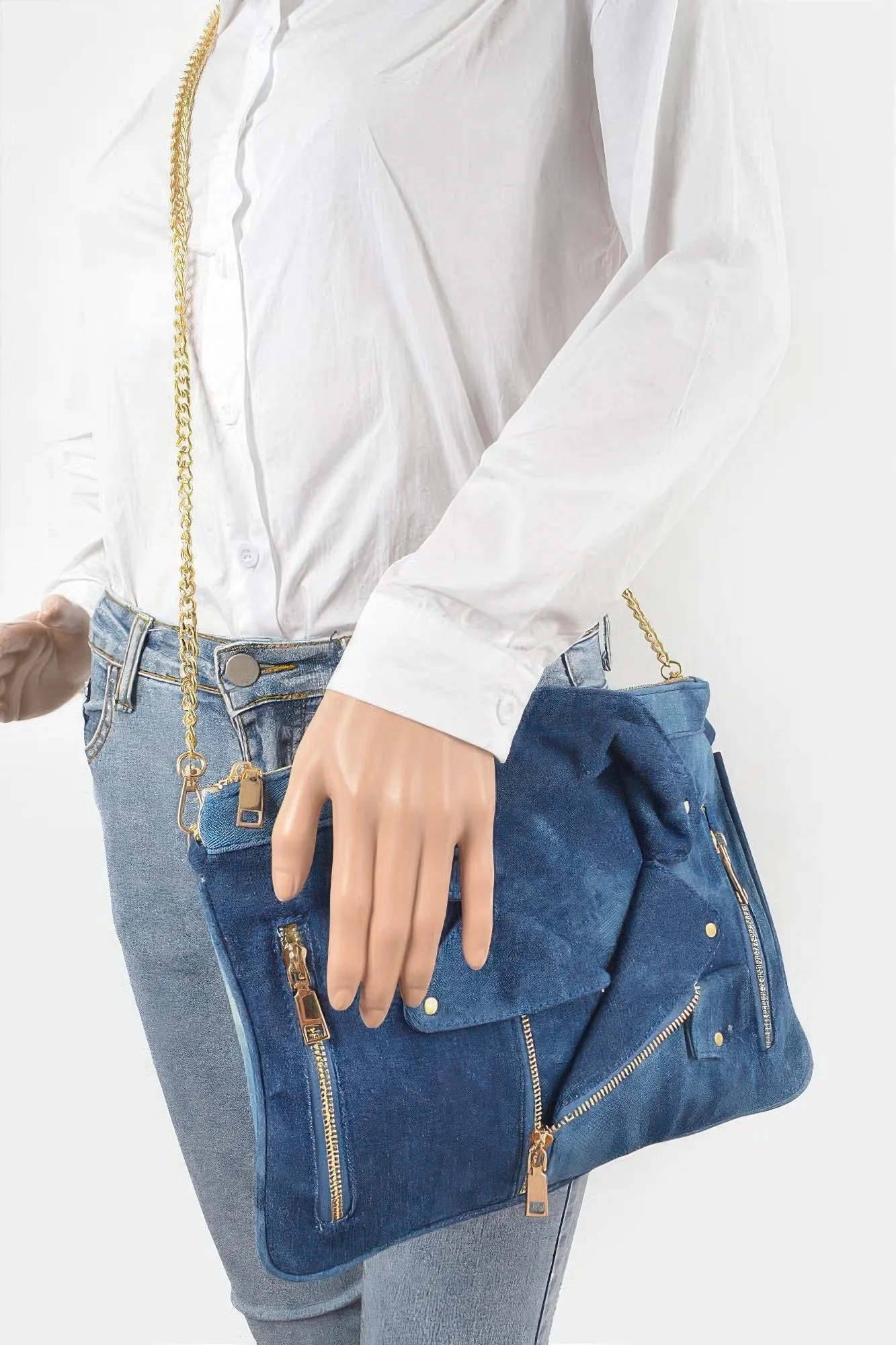 Denim Jacket Crossbody Clutch