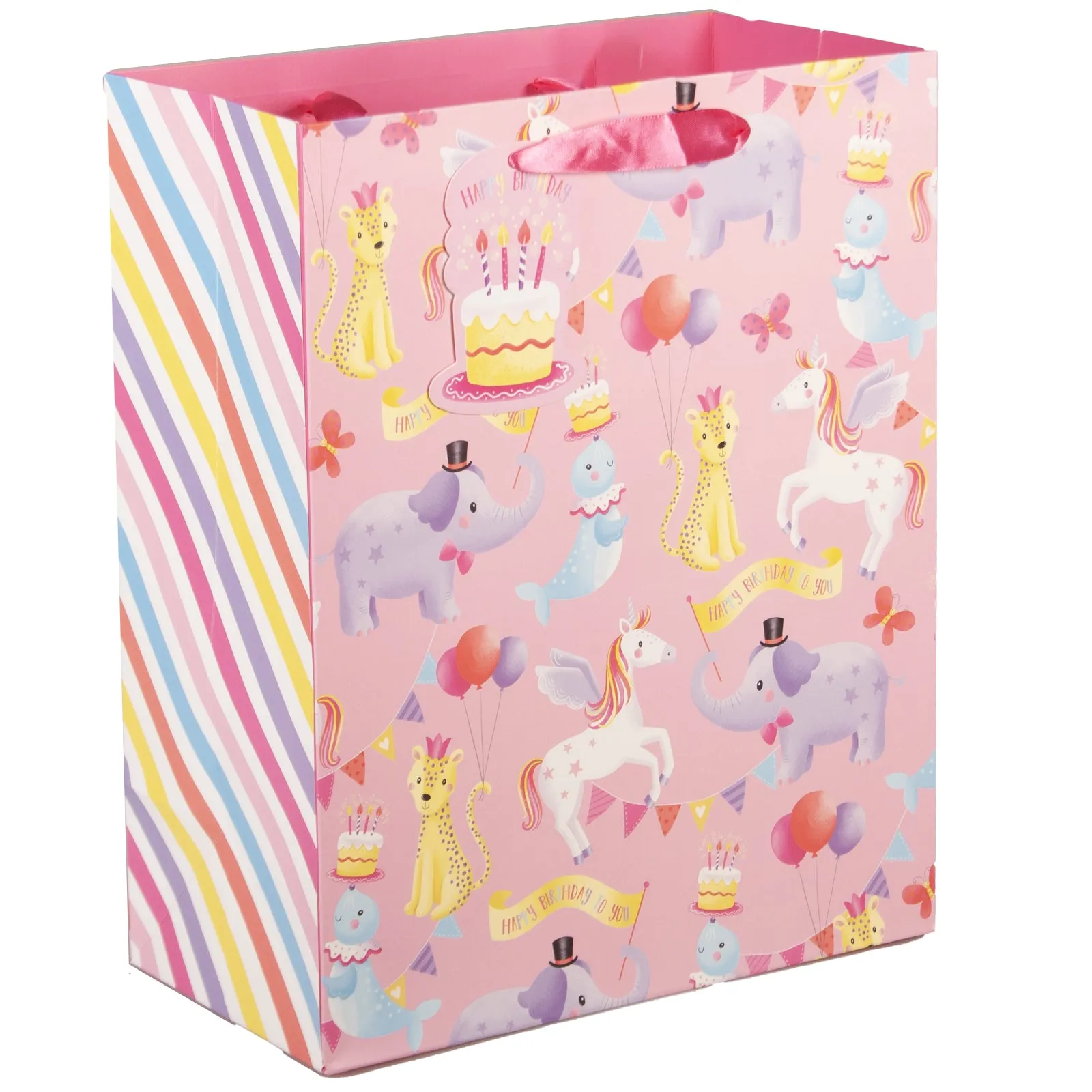 Design By Violet Pink Carnival Large Birthday Gift Bag