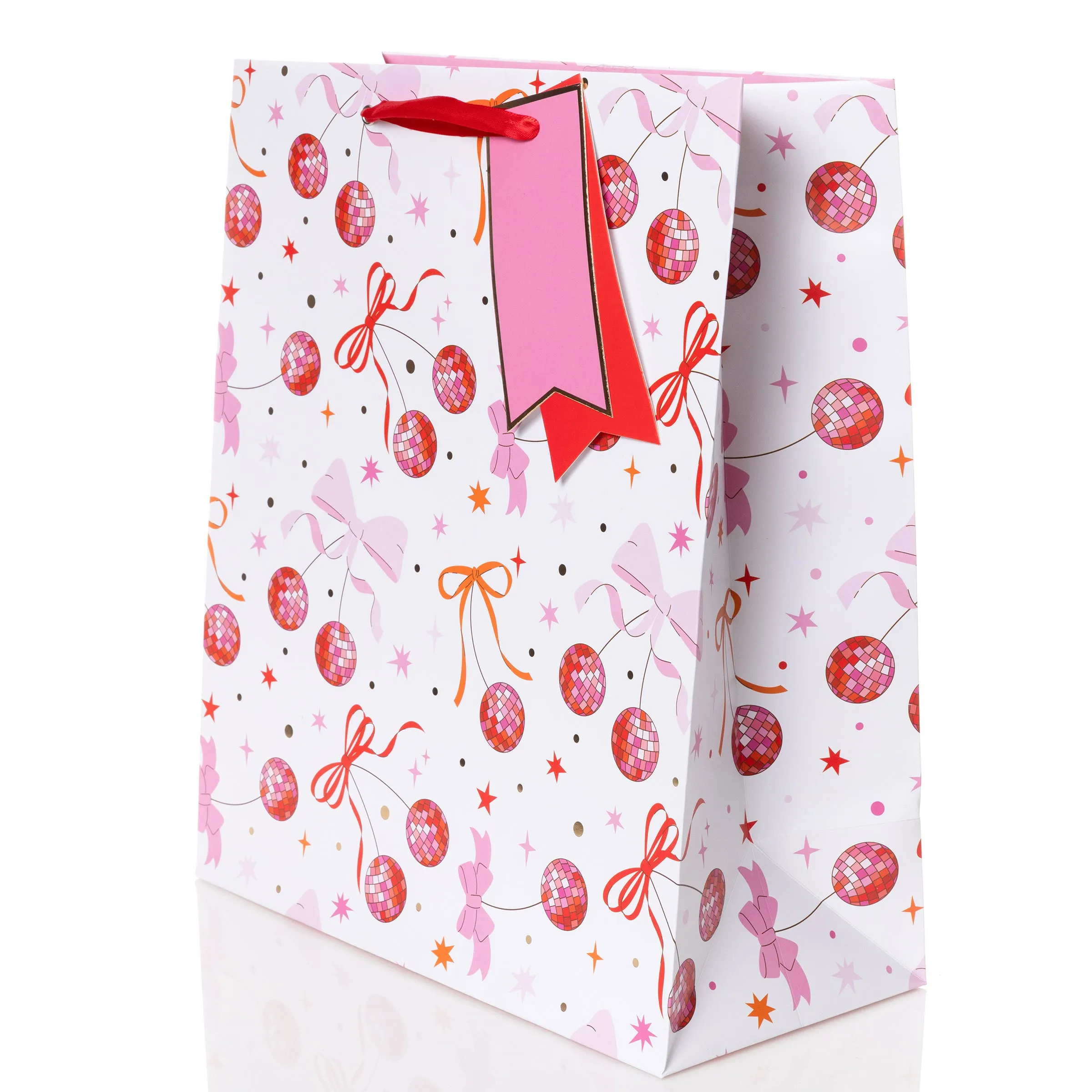 Disco Cherries Large Portrait Gift Bag