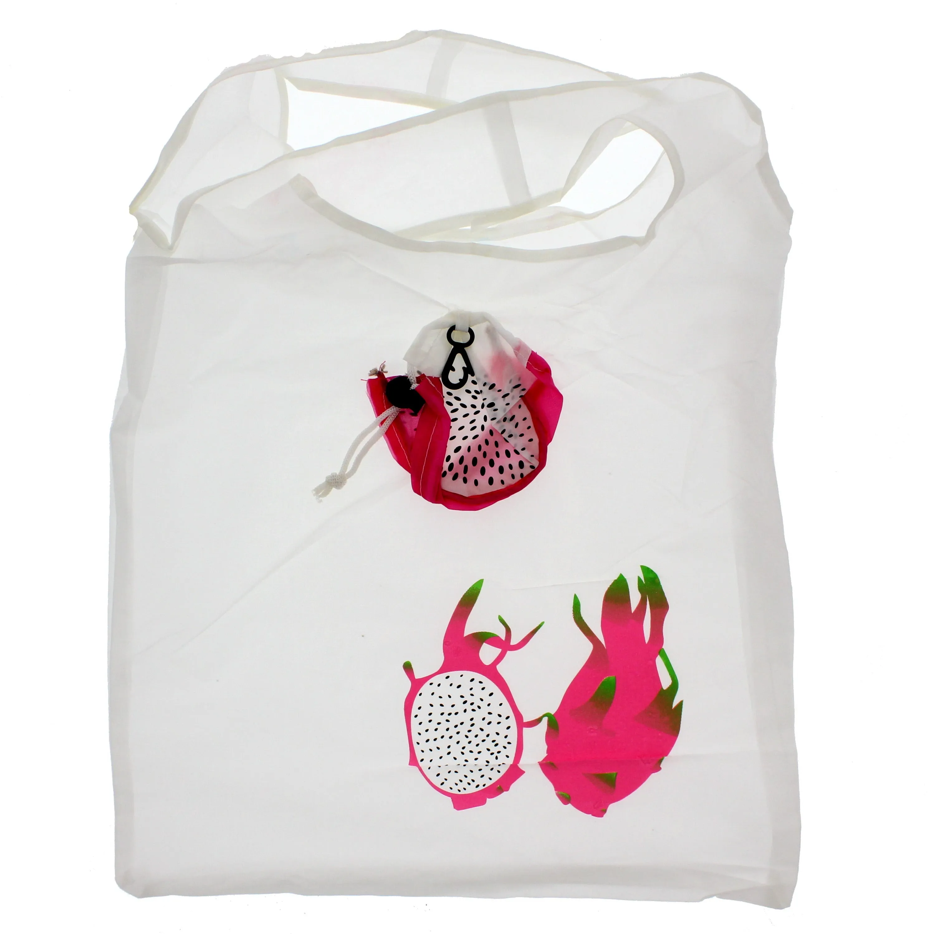 Dragonfruit Themed Shopping Bag in a Draw Sting Dragonfruit Pouch