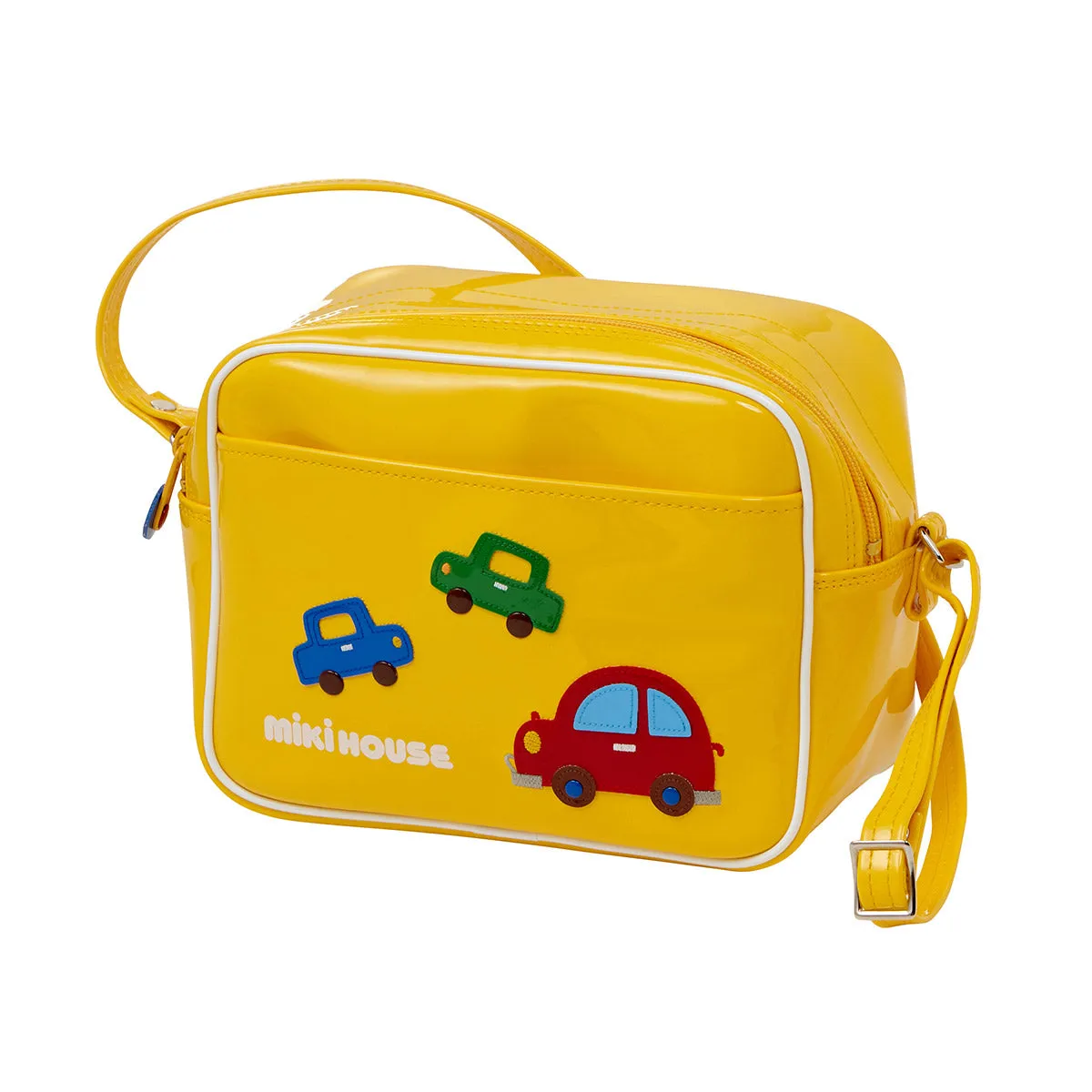 Enamel Shoulder Bag with Car Appliques