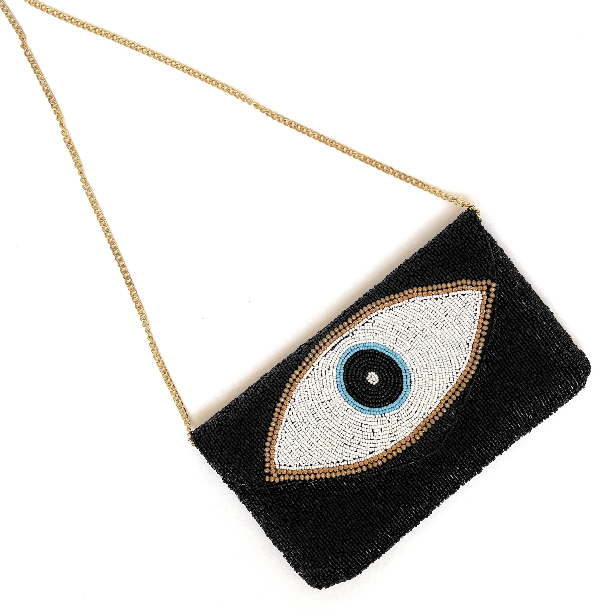 Evil Eye Beaded Clutch Purse