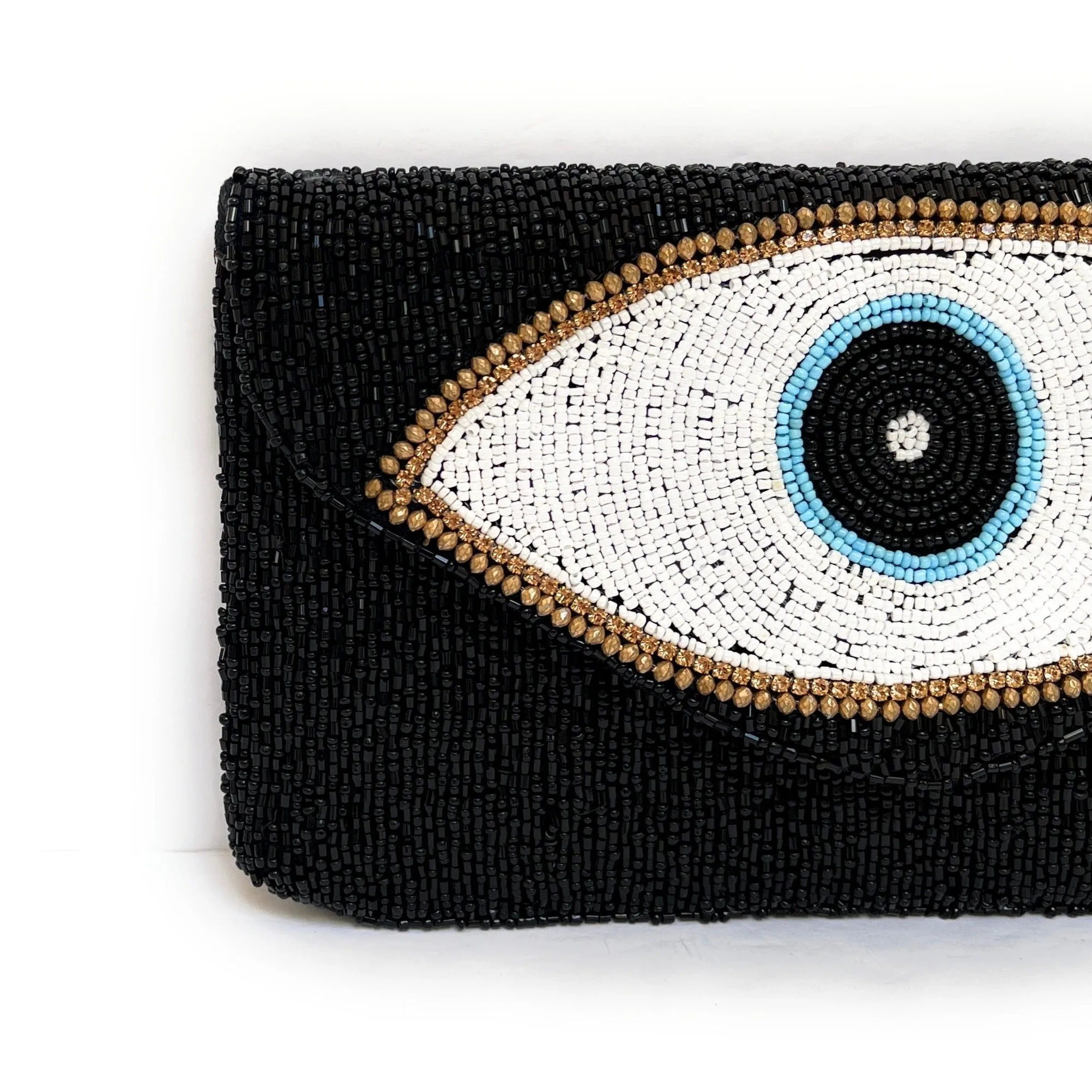 Evil Eye Beaded Clutch Purse